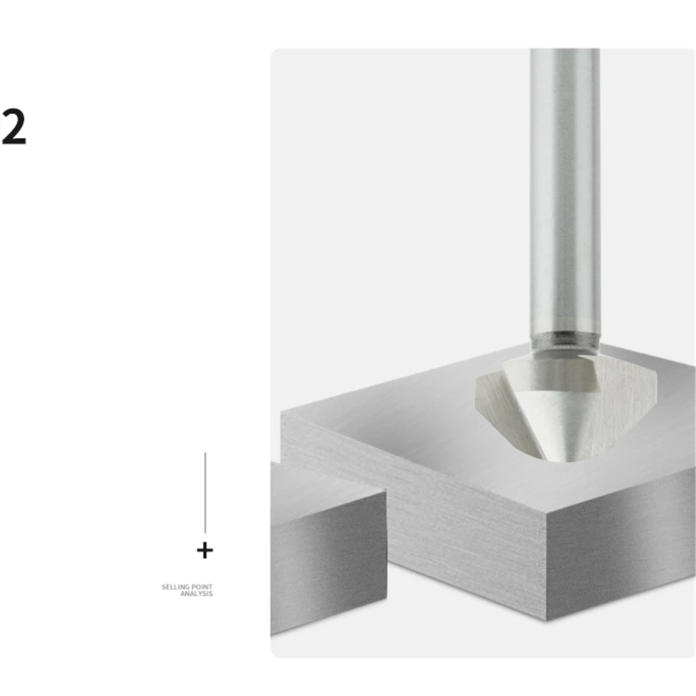 NEUE 1PCS 60/90/120 Grad Senker HSS Anfasen Metall Fräsen Werkzeug 1 3 Flöte Cutter Entwürfen öffnung Rose Cove Bohrer – Detail 4