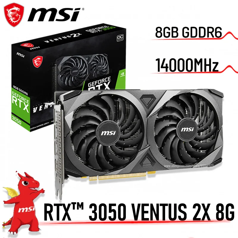 GDDR6 MSI RTX 3050 VENTUS 2X 8G OC Graphics GDDR6 128bit RTX 3050 Video Card RTX 3050 GPU Dual Fan RTX 3050 Graphics Card New graphics cards computer Graphics Cards