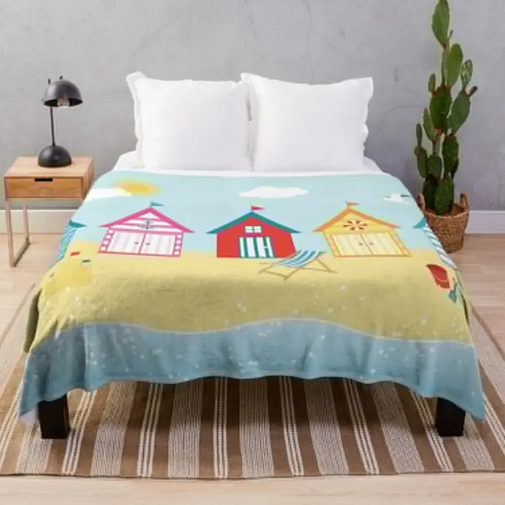 

Huts on the Beach Throw Blanket Tourist bed plaid Decorative Sofas Blankets