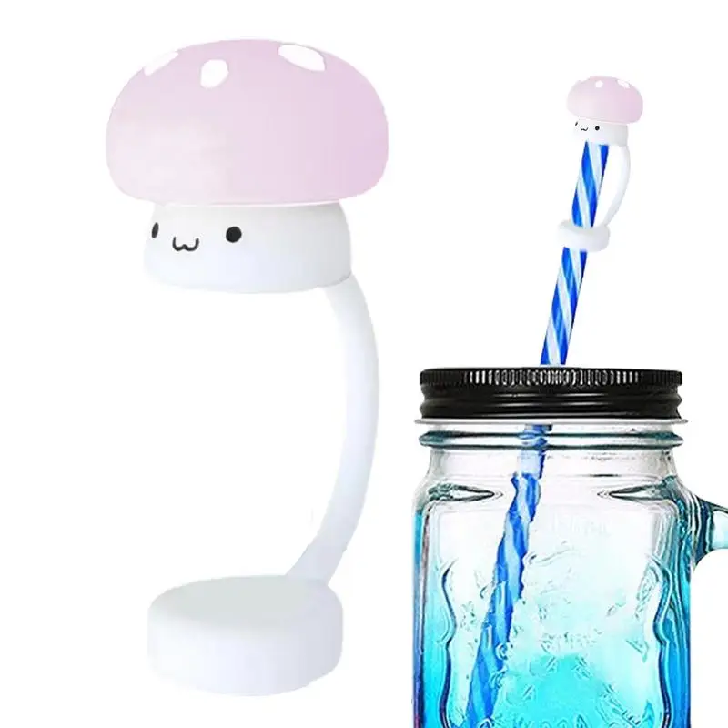 

Защитная крышка для трубочки, силиконовый Топпер в форме гриба, с мультяшными рисунками, подарок для мальчиков