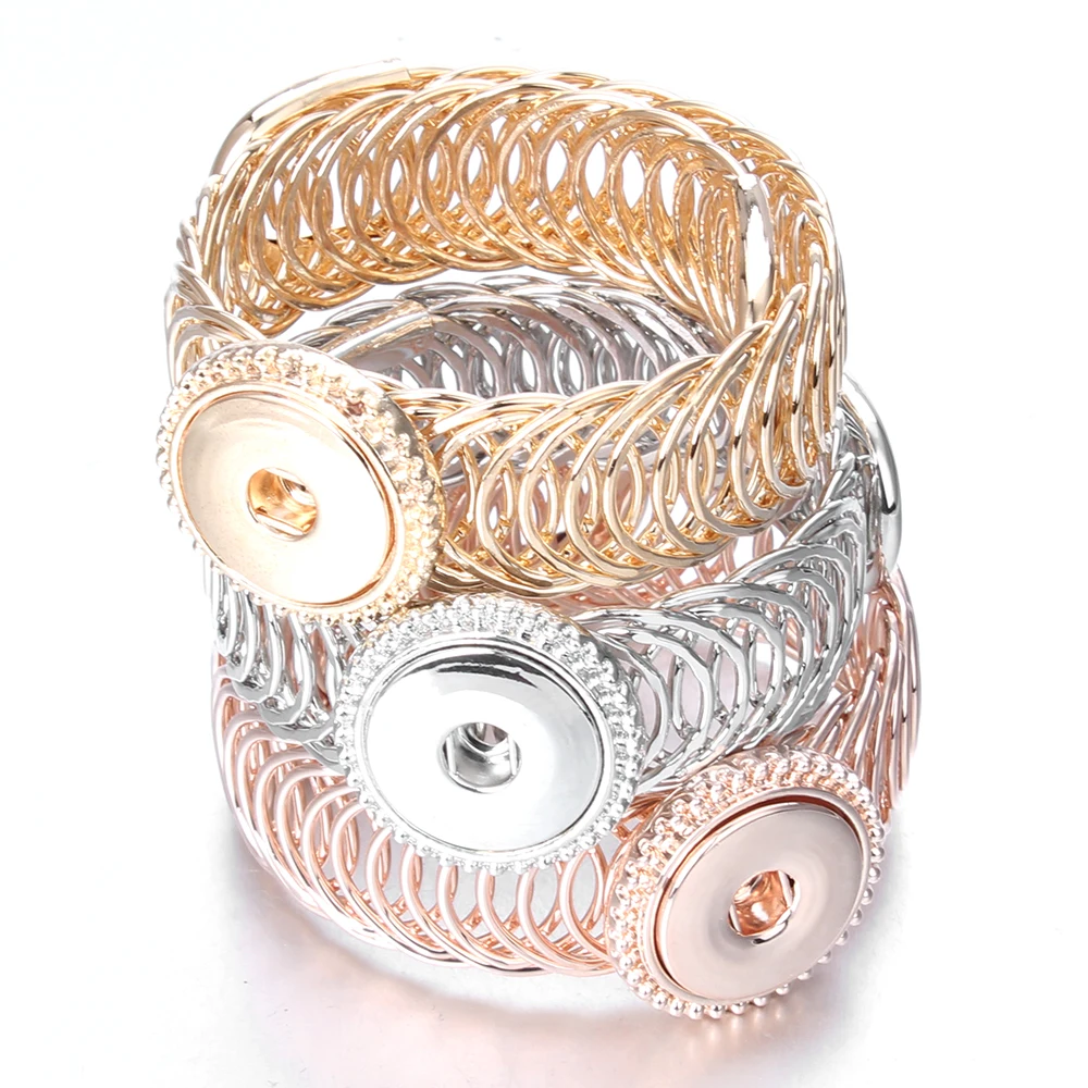 Fashion DIY Snaps Button Bracelets Bangles Fit 18mm or 12mm Snaps Buttons Jewelry Women bracelet jewelry