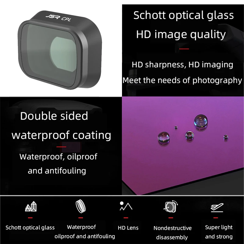 HMHAMA Filtres D'objectif ND UV CPL ND/CPL Pour DJI Mini 4 Pro, Cadre En Alliage D'aluminium + Verre Optique – Accessoires D'objectif De Caméra De Drone