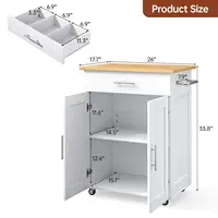 Kitchen Island Cart with Storage, Small Kitchen Island on Wheels with Large Drawer, Adjustable Shelf & Towel Rack,, Customized 6