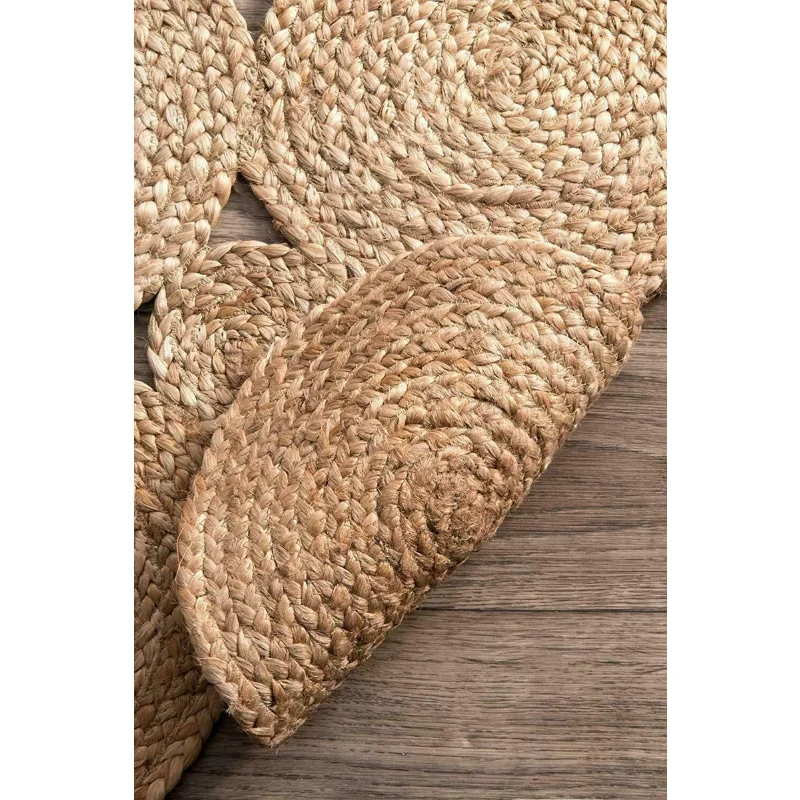 Natural Jute Rugs Handmade Reversible Braided Modern Living Home Outdoor Rectangle Rug