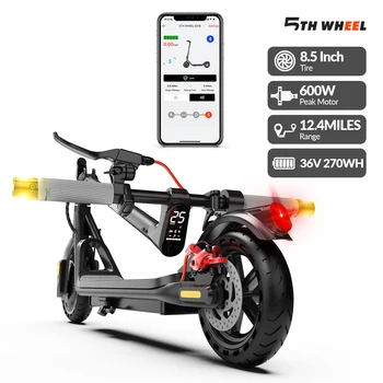 5TH WHEEL A16lite Electric Scooter for Adults, 18MPH, 12.4 Miles Range, 8.5" Solid Tires, Turn Signals, Dual Braking 1
