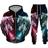 Zipper Hoodie Suit Animal Wolf 3D Print Men Tracksuit/Pants Casual Streetwear Long Sleeve Oversize Autumn Winter New Hot-selling 5