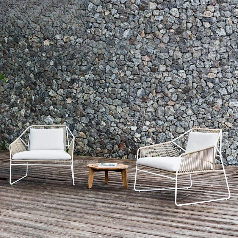 Outdoor sofa rattan chair combination outdoor sun protection waterproof courtyard living room hotel sun room rattan furniture