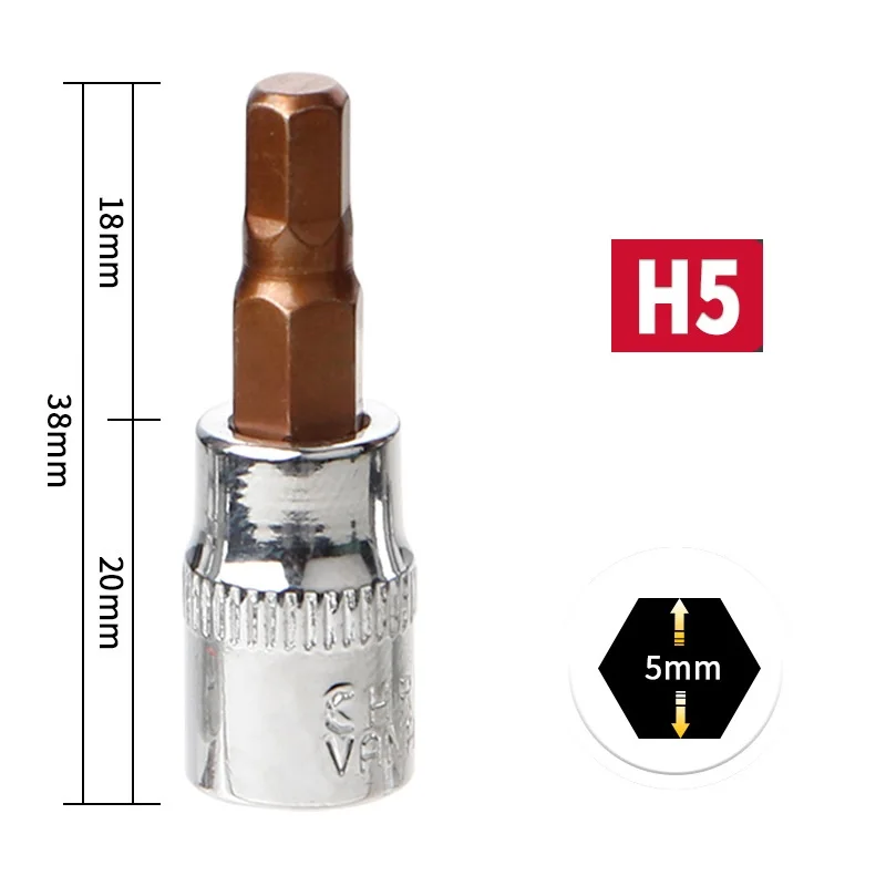1Pc 1/4 Inch Drive Hex Socket Bit Set 3mm 4mm 5mm 6mm 7mm 8mm Screwdriver Bits For Inner Hex Socket Hand Tools H3 H4 H5 H6 H7 H8