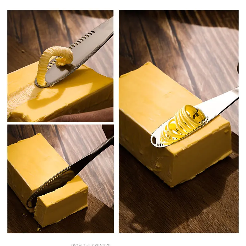 Description Picture 5 of itemMultifunction Butter Knife with Hole Cheese Dessert Jam Knife Stainless Steel Cutlery Tool Kitchen Toast Bread Knife Tableware