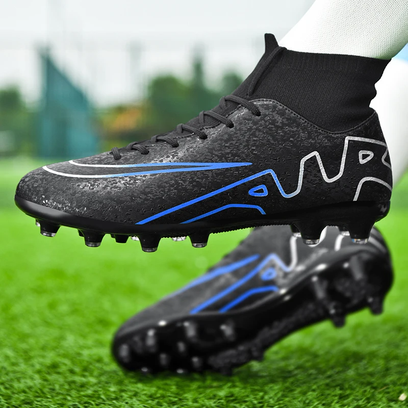 ProfessionalMenSoccerCleatsHighAnkleFootballBootsTFFGTraining