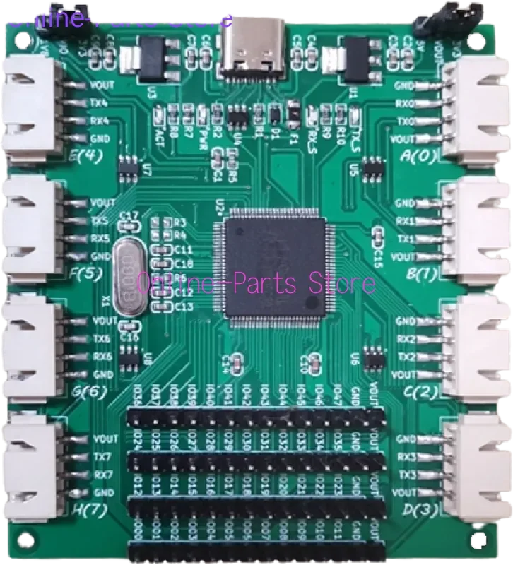 

USB к 8-полосному TTL серийному модулю TTL промышленного класса CH348L загрузка TTL Hub 48 программируемый GPIO
