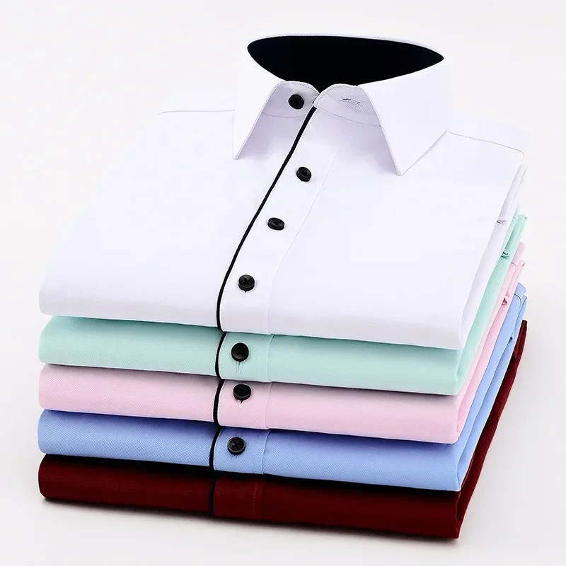 

New Men's White Business Shirt Patchwork Fat Oversize Social Dress Shirts Long Sleeve Leisure Autumn Plus Size Big 11XL 10XL 9XL