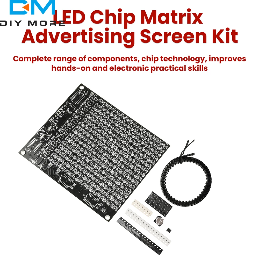 64/256LED Display Rosso LED SMD Dot Matrix Kit schermo pubblicitario 0-9 Display digitale Divertimento Kit elettronico fai da te Pratica di saldatura - Image 5