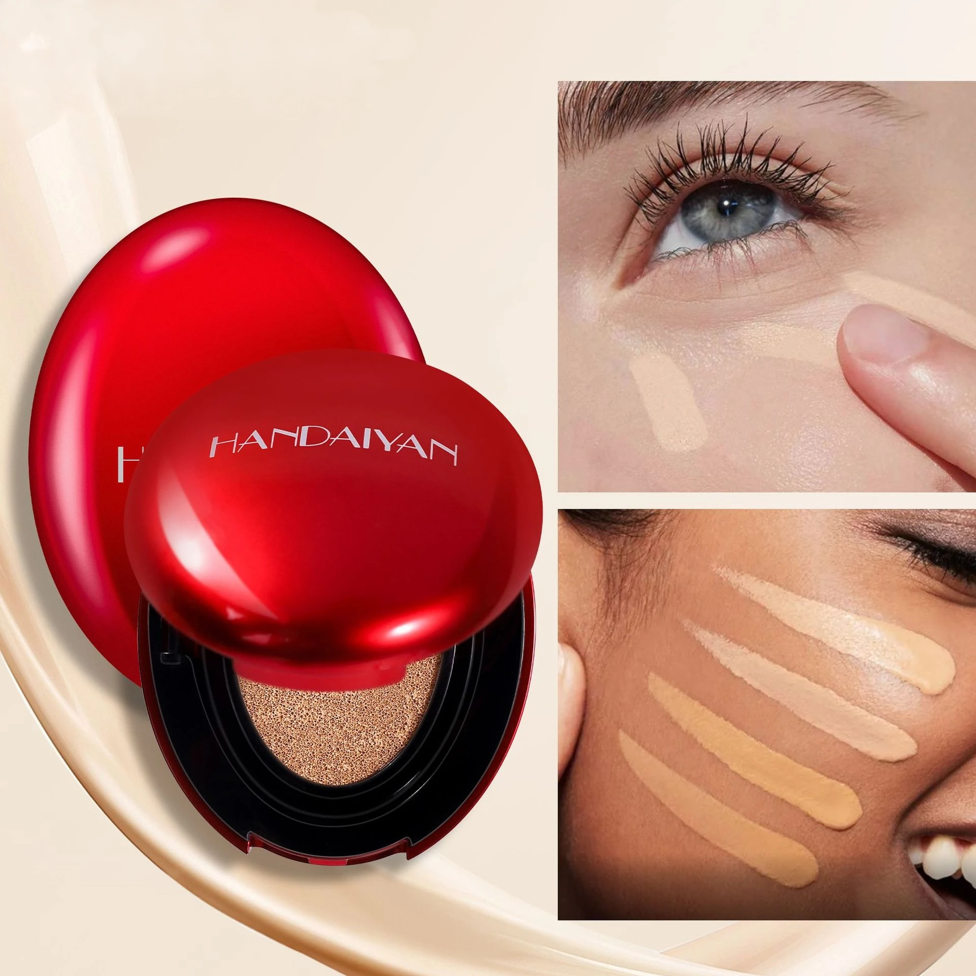 Air Cushion BB Cream Full Coverage Waterproof Long-lasting Brighten Foundation Cream For Women Korean Cosmetics