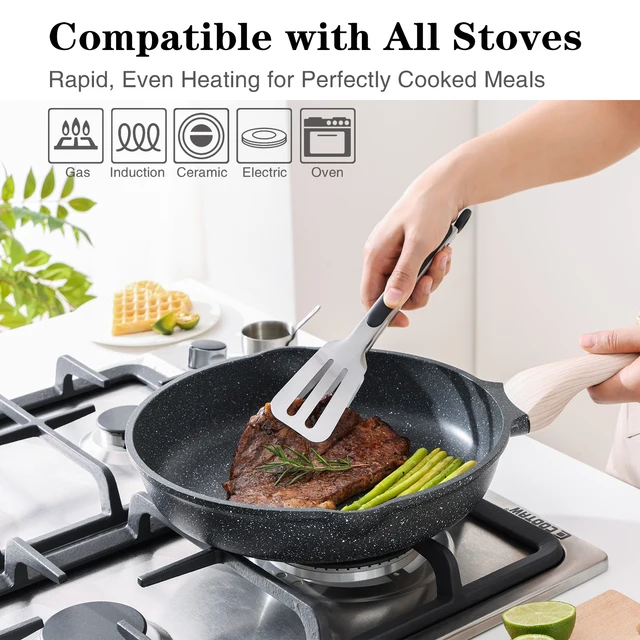 KORDISEN 8/9.5/11 Inch Nonstick Frying Pan Round Induction Cooker Gas Stove Compatible Granite Aluminum Skillet Bakelite Handle KORDISEN 8/9.5/11 Inch Nonstick Frying Pan Round Induction Cooker Gas Stove Compatible Granite Aluminum Skillet Bakelite Handle