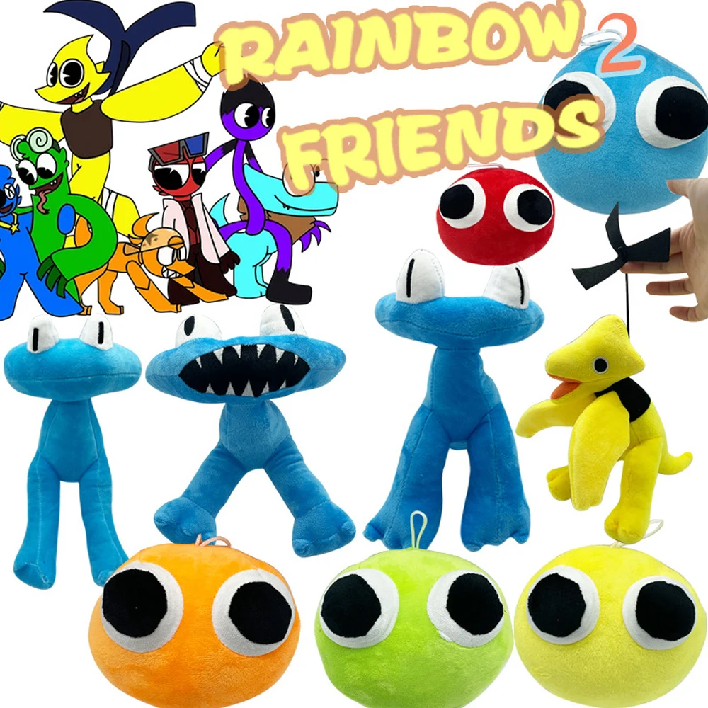 Akayoo Rainbow Friends Chapter 2 Cuddly Toy, Rainbow Friends Chapter 2  Cyan, 9.8 In New Rainbow-Friends Chapter 2 Cyan Vs Yellow Plush Toy, for  Kids