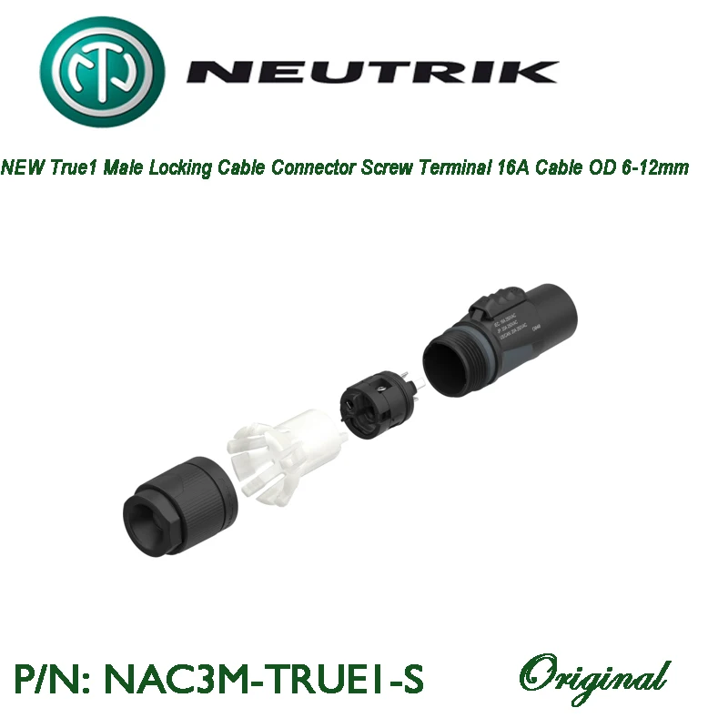 오리지널 네트릭 파워콘 TRUE1 TOP NAC3M-TRUE1-S 남성 플러그 방수 IP65 잠금 가능 16A 단상 케이블 OD6-12mm