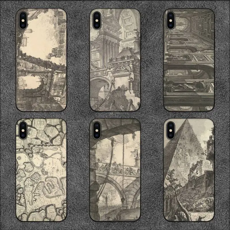 Custodia Per Telefono Artistico John Battista Piranesi Per Iphone 11 12 Mini 13 14 Pro Xs Max X 8 7 6S Plus 5 Se Xr Shell