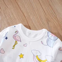 Spring And Autumn Boys And Girls Cute Cartoon Rainbow Elephant Print Cotton Comfortable Long Sleeve Baby Bodysuit 3