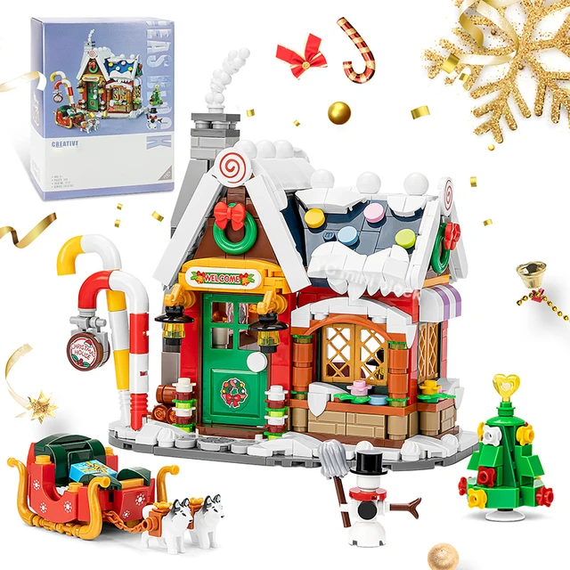 Kaufe 2506PCS Mini Blocks Weihnachten Kaffeehaus Shop dreistöckige  Architektur Modell Bausteine ​​Weihnachtsmann Baum Ziegel Spielzeug für  Kinder Erwachsene Weihnachtsgeschenk