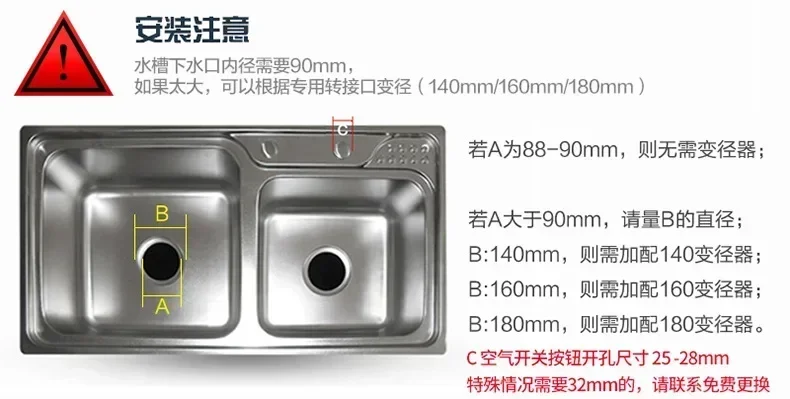 Description Picture 3 of item220V Food Waste Disposer Kitchen Sink Household Garbage Processor for Food Scraps AG
