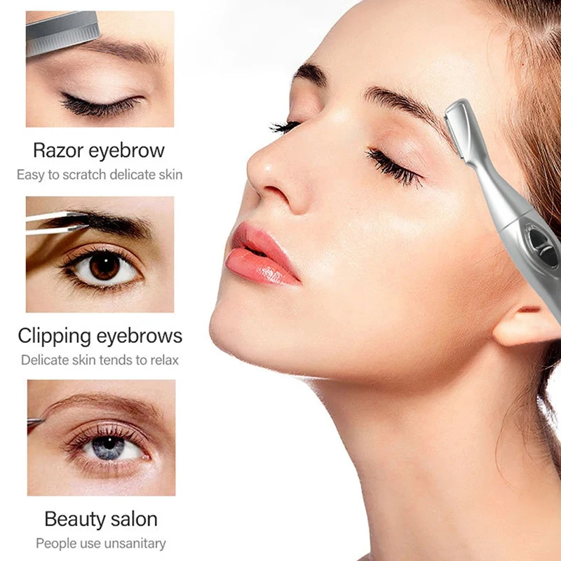 Electric Eyebrow Trimmer Men's And Women's Automatic Eyebrow Trimmer Portable Hair Removal Beauty Beginner Beauty Tool