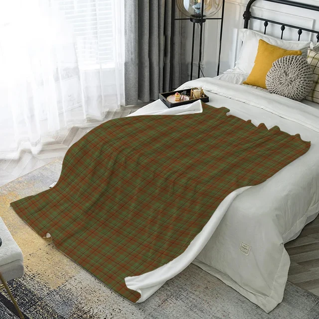 Gingerbread Check Flannel Blanket 5