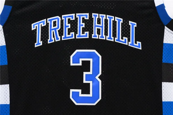 One Tree Hill Ravens Basketball Jersey #3 Lucas Scott #23 Nathan Scott Jersey Black Blue White