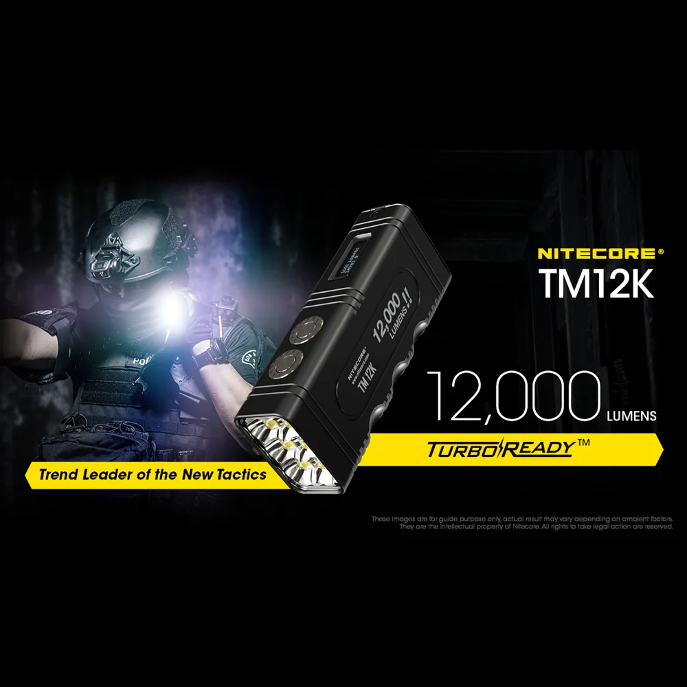 Nitecore USB-C 충전식 손전등, TM12K, 12000 루멘