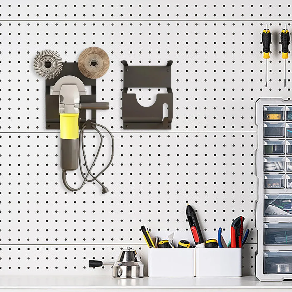 Angle Grinder Wall Storage Mount Wall-Mounted Hanging Shelf Fixed Polishers Holder Stable Storage for Workshop Home Garage tool organizer power tool holder angle grinder holder