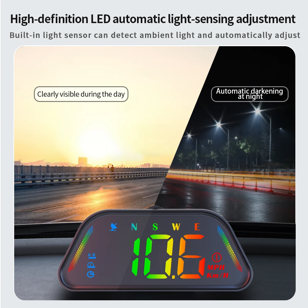 차량 속도계 G23 HUD GPS 헤드업 디스플레이 속도계 주행거리 시계 나침반 자동차 전자제품 프로젝션 다채로운 조명