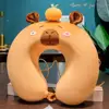 Cartoon Capybara Travel Neck Pillow Memory Cotton U-Shape Head Rest Neck Pillow Neck Protection Nap Pillow Soft Airplane Pillow 5