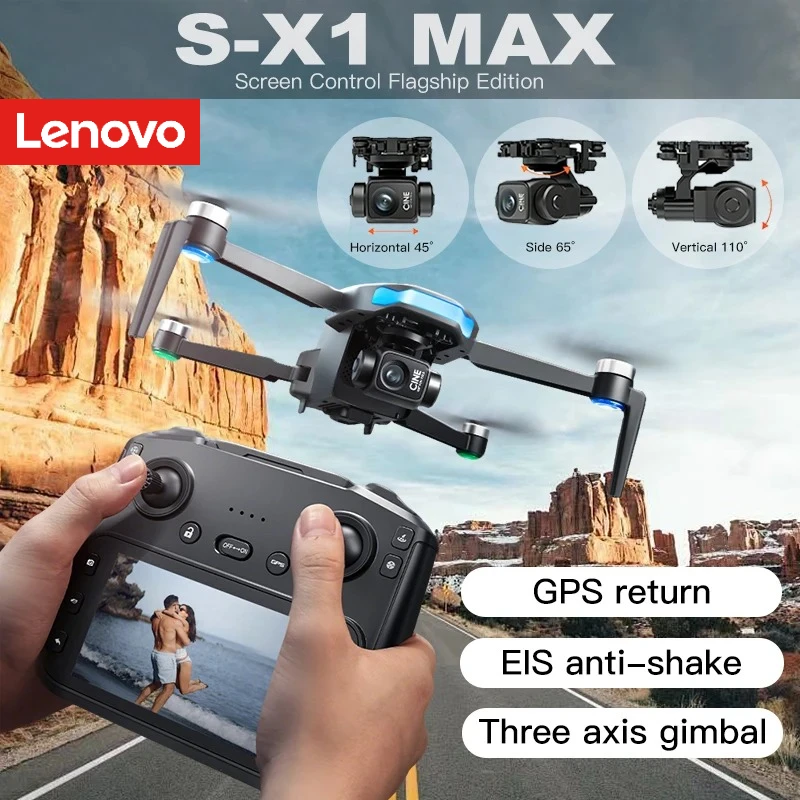 Drone Caméra 8K 4K avec Stabilisation, Lot Batteries, Noir/Blanc