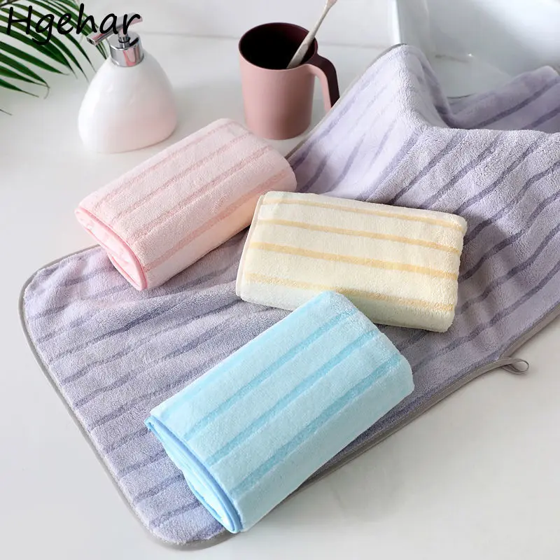 

35x75cm Face Towels Striped Skin-Friendly Hair Hand Cleaning Washcloth Household Dormitory Water Absorbent Towel Unisex Travel