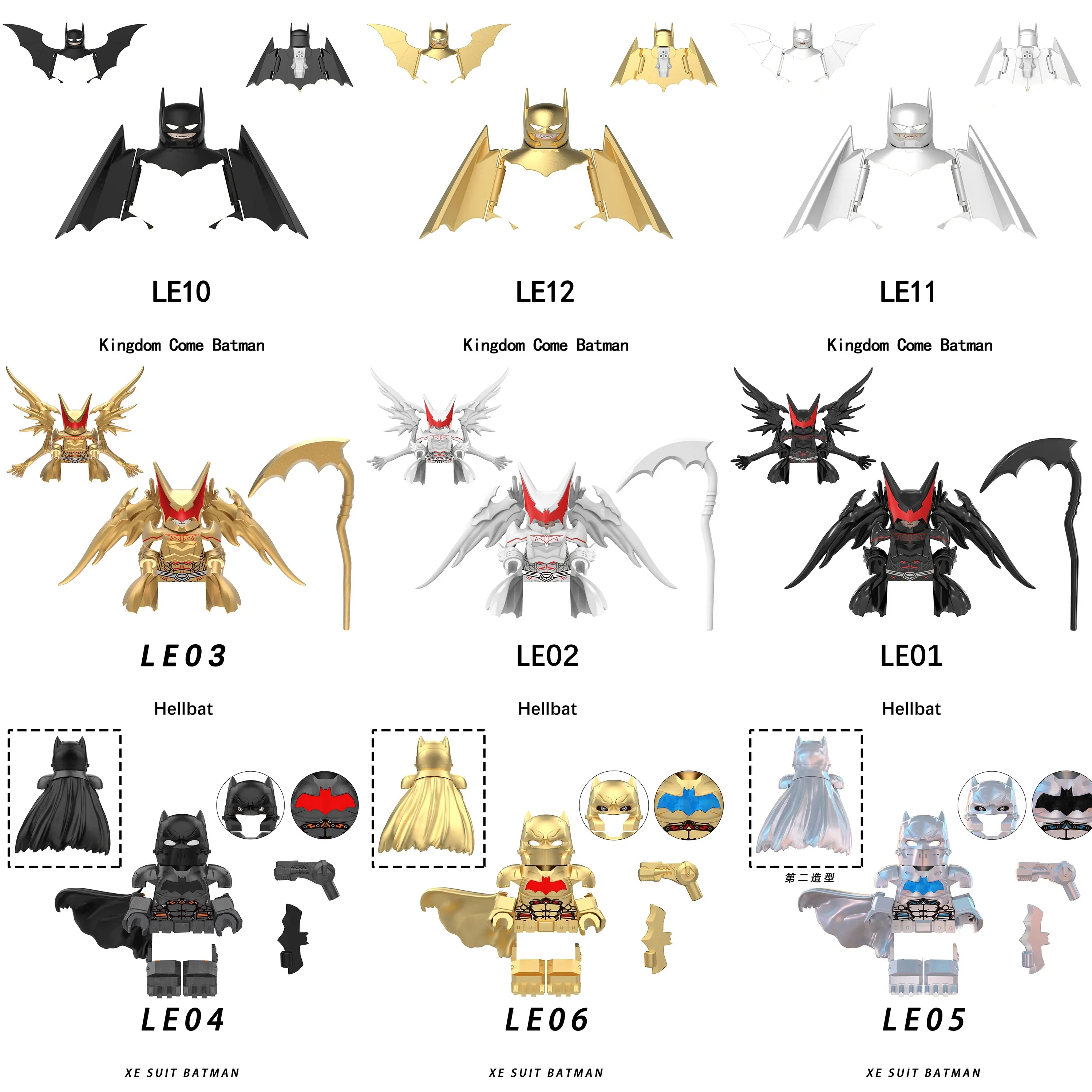 Le01 Le02 Le3-12 Film Di Anime Bat Heroes Bricks Dolls Mini Action Toy Figures Building Blocks Giocattoli Di Assemblaggio Regali Di Compleanno Per Bam