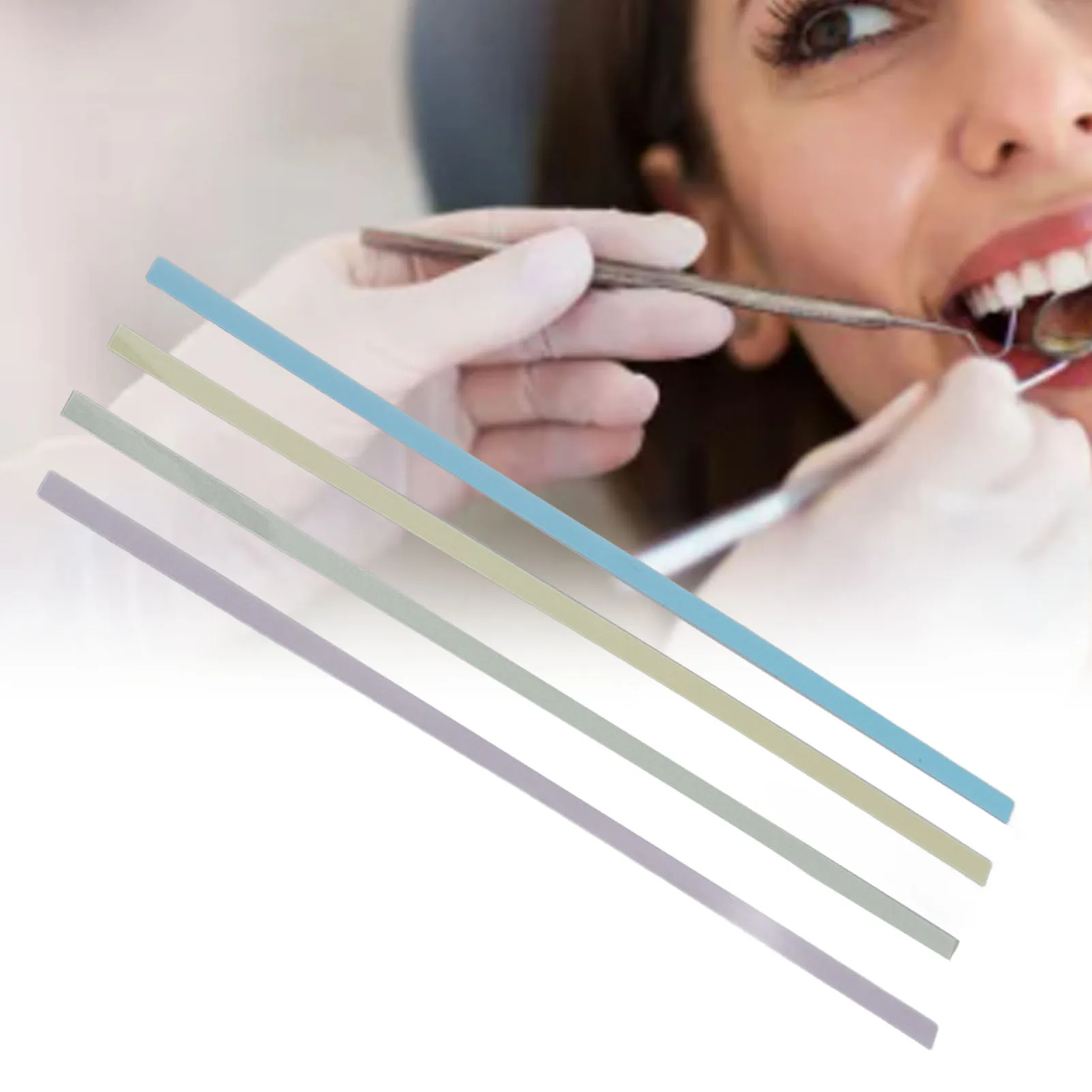 60PCS Dental Polishing Strips Abrasive Dental Floss Wear Resistant 4 Colors Tear Resistant for Household for Tooth Polishing