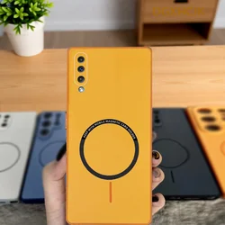 Enhanced Shockproof Magnetic Silicone Back Cover in Vibrant Colors - Galaxy A30s (XCK orange)