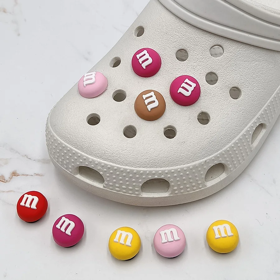 Single Sale 1Pcs PVC Shoe Charms Accessories Funny DIY Chocolate Beans Shoes Buttons Decoration Jibz For Croc Charms Kids Gift