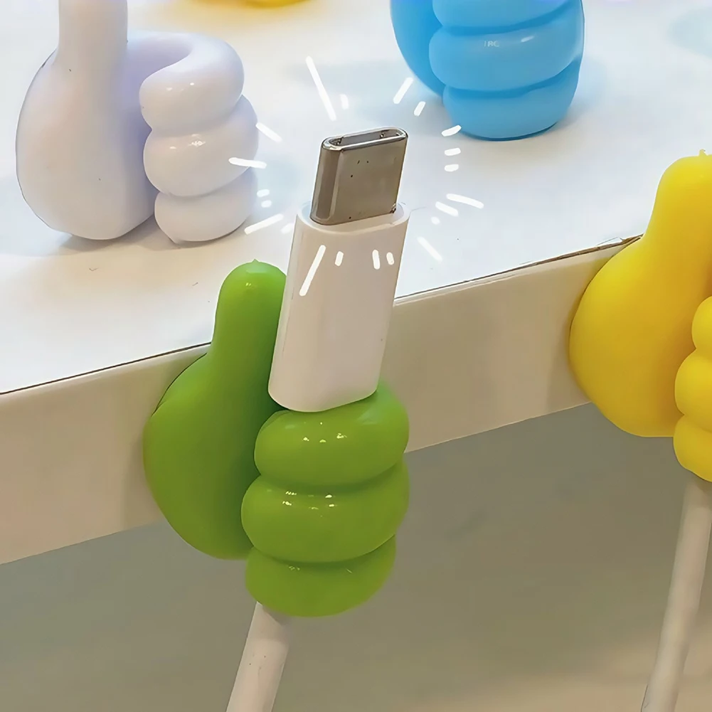 Self Adhesive Thumb Hook Multifunctional Appliance Cord Holder For Office Living Room Wall Mounted Anti-Break Cables Organiser 6