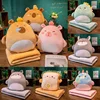 2-in-1 Plush Pillow Flange Plush Blanket,Cartoon Warm Hand Doll Office Nap Leg Cover Artifact Soft Comfortable Storage Design 1