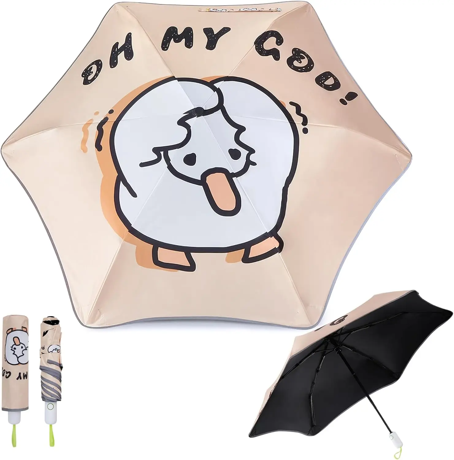 Saferound Folding Umbrella Anti UV Compact Durable Auto Open Close Lightweight Backpack Cute Cartoon Umbrella Girls Boys