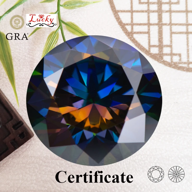 

Moissanite Round Shape Rainbow Purple Color VVS1 Beads for Charms DIY Jewelry Making Necklace Ring Material with GRA Certificate