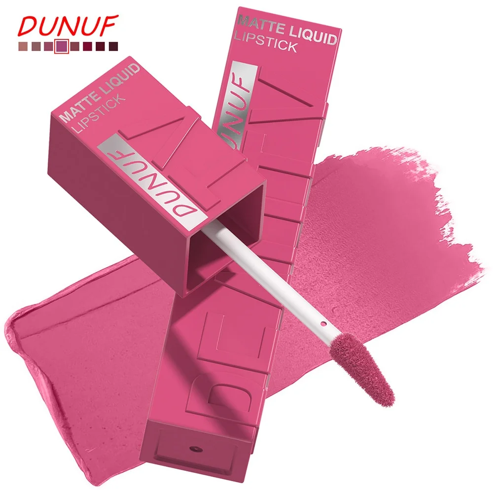 DUNUF Red Velvet Lip Lacquer – Seidiger, wasserfester, langanhaltender, deckender und pflegender Lippenstift – Kosmetik für unterwegs mit Box_voghion.com