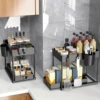 Large Capacity Under Sink Organizer with Sliding Drawer - Ideal for Kitchen Storage & Organization of Dishes, Spices, Oils, Coff 4