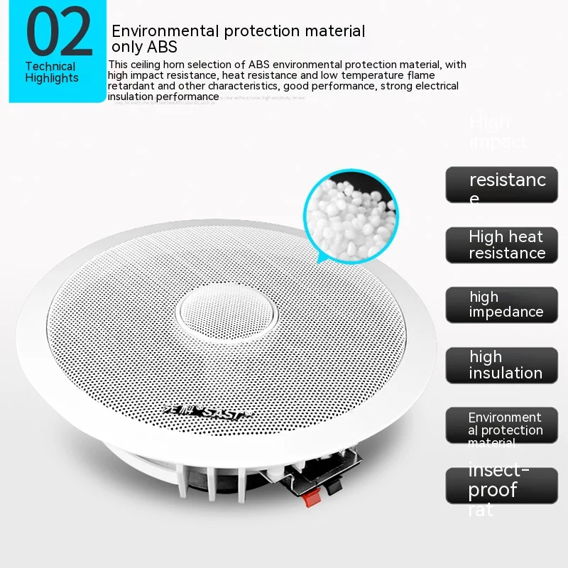 Coaxial ceiling speakers, hotel multi-room home sound system 30w 60w ceiling mounted frameless speakers
