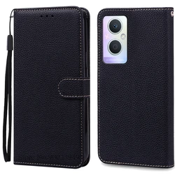 Premium Silicone Leather Flip Wallet Phone Case - Sleek Protective Cover with Card Slots for Reno 7 Lite (Black)