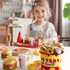 Kid Kitchen Toy Set Simulation Make Hamburger Pizza Fries Pretend Play Food Cooking Cutting Game Montessori Interactive Toy Gift 6