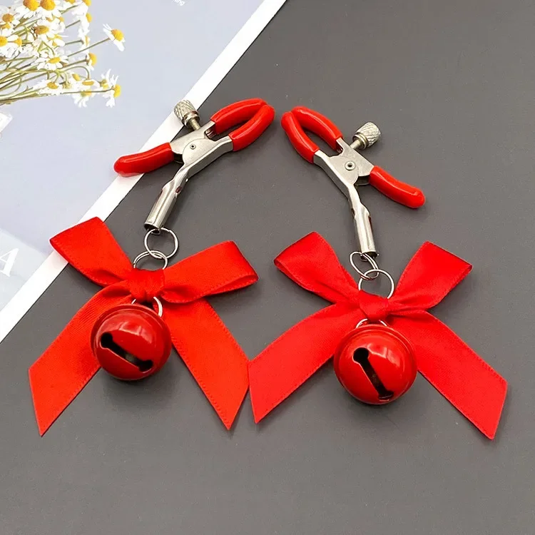 4 Colors Sexy Bow Adjustable Nipple Clamp Breast Bdsm Small Bell Adult Fetish Flirting Teasing Sex Toys For Couples nipple clips sex toys