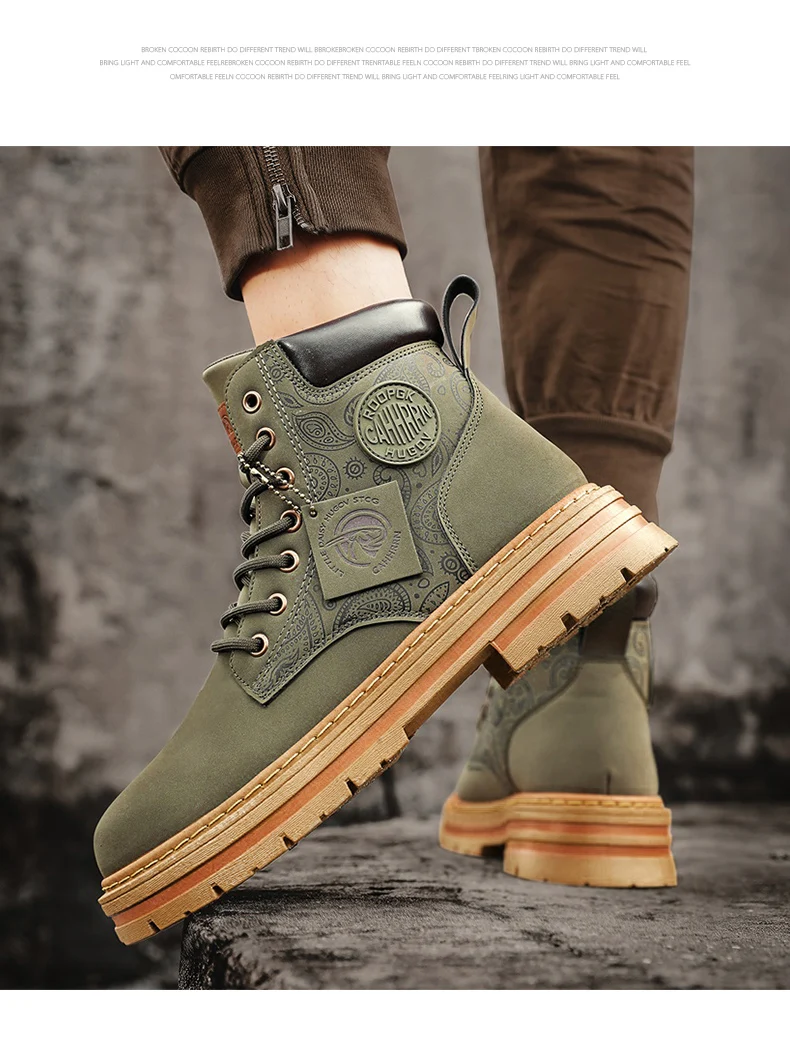 CYYTL Mens Boots Casual Winter Shoes Platform Leather Outdoor Designer Luxury Work Safety Ankle Sneakers Chelsea Cowboy Tactical