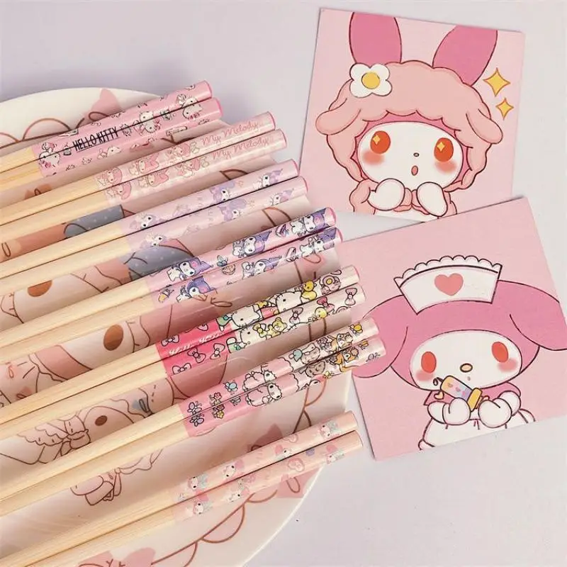 

Sanrio Kawaii Chopsticks Cartoon Hello Kittys Kuromi Cinnamoroll Girl Heart Multifunction Household Kitchen Supplies Girl Gift